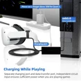 thumbnail image 3 of 16FT Link Cable for Quest 3S/3, Quest2 and Quest Pro, With Separate Charging Port for Uninterrupted Power, USB 3.0 Type A to C Cable for VR Headset Accessories and Gaming PC, 3 of 7
