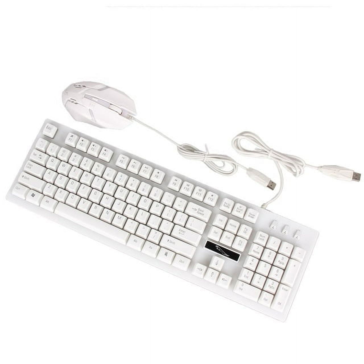 Gaming Keyboard and Mouse Combo, RGB Rainbow LED Backlit Keyboard, PC Gaming Keyboard Mechanical, 6 Changing Colors Mouse, USB Wired Keyboard Gaming for Windows Computer PC Gamer Laptop Office Work