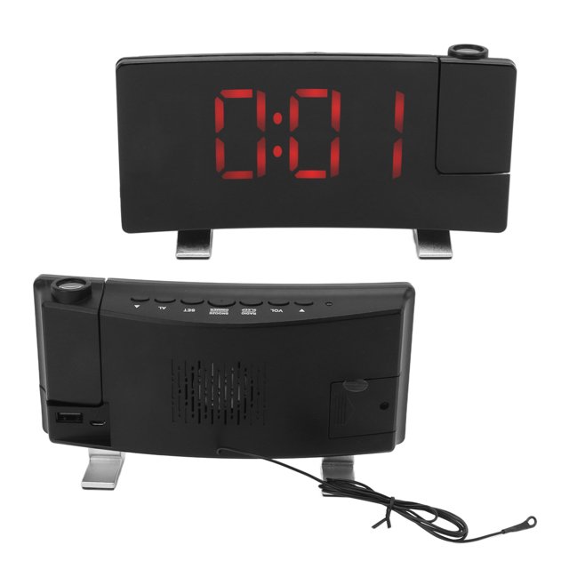 Reloj despertador de proyección digital, reloj despertador de proyección de radio Reloj despertador de proyección electrónica Reloj despertador de proyección Rendimiento finamente sintonizado Jadeshay A