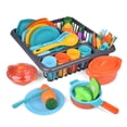 thumbnail image 2 of 72-Piece Kids Kitchen Toy Set With Play Food, Pots, Pans & Dishes - Pretend Cookware Learning Toys For Toddlers 2 of 10