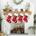 thumbnail image 5 of 19-inch Christmas Stockings Embroidered Dog Paw Snowflakes Xmas Plush Stockings Pet Christmas Stocking Christmas Hanging Ornaments Decorations for Holiday Festive, 5 of 6