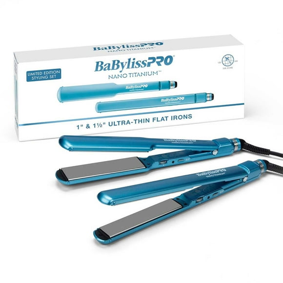 Set de Planchas Nanotitanium BabylissPro Placas de 1 pulgada y 1.5 pulgada de ancho. Limited Edition