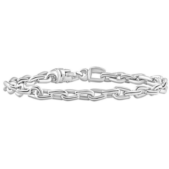 Pompeii Men's Polished Steel Clasp 6mm Thin Oval Flexible Link 8.5 " Bracelet (,)