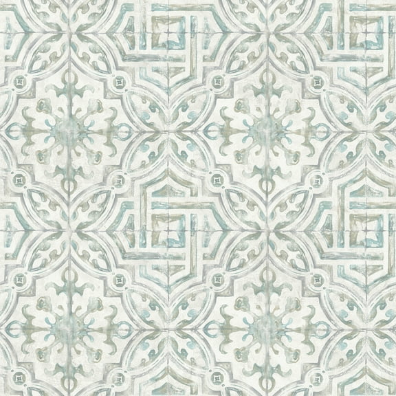 Nuwallpaper Teal and Grey Landondale Peel & Stick Wallpaper
