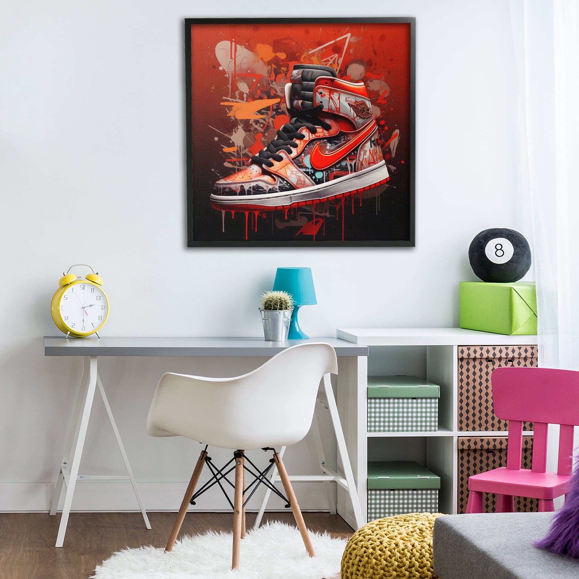 Stupell Industries Shades Of Red Sneaker Black Framed Giclee Art, design by Creative Studio