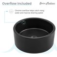 thumbnail image 3 of Monaco 16.5” Round Vessel Sink in Matte Black, 3 of 12