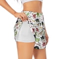thumbnail image 3 of Lsque Cute Dinosaurs Printed Women's Running Shorts with Liner Pockets,Elastic Quick Dry Workout Athletic Gym Yoga Shorts,Womens High Waist Shorts-X-Large, 3 of 9