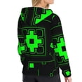 thumbnail image 4 of Lsque Geometry Dash Pattern Casual Women's Hoodie,Hooded Sweatshirt with Kangaroo Pocket,Pullover Hoodie with Eye-catching Drawstrings-Medium, 4 of 8