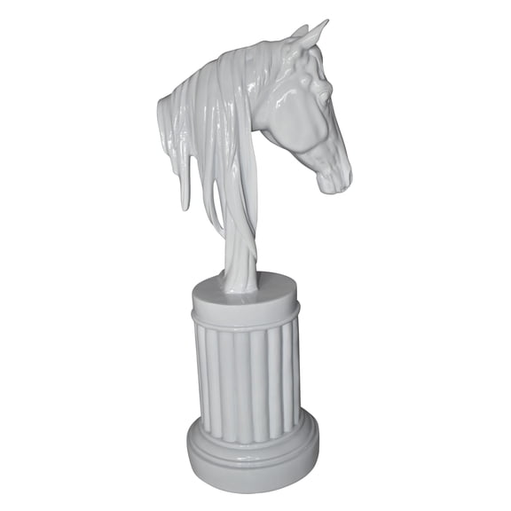 Nifao Modern Art of a White Horse Bust Statue Made of Resin – Home Decor Sculpture, 10"L x 5"W x 19"H
