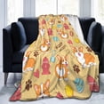 thumbnail image 2 of Manta de perro Corgi de dibujos animados, regalo para niños y adultos, suave, cálida, ligera, acogedora, linda, con accesorios de animales, mantas amarillas para cama, sala de estar, sofá, decoración, 2 of 4
