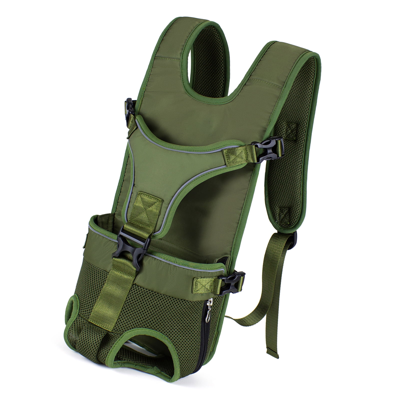 TAILUP Pet Carrier Backpack for Dogs Water-Resistant Adjustable Comfortable Convenient Travel Bag Front Chest Carrier Army Green Medium (14.17 in / 36 cm)