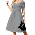 thumbnail image 1 of Peeking gato negro gato negro oculto gato negro furtivo Vestido de manga corta vestido largo mujer vestidos de verano mujer 2025, 1 of 6