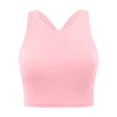 thumbnail image 4 of Wang6 Womens Cropped Workout Tank Tops with Built in Bras Summer Sleeveless Yoga Tops Racerback Running Gym Athletic Tees 0511liPink XXL, 4 of 4