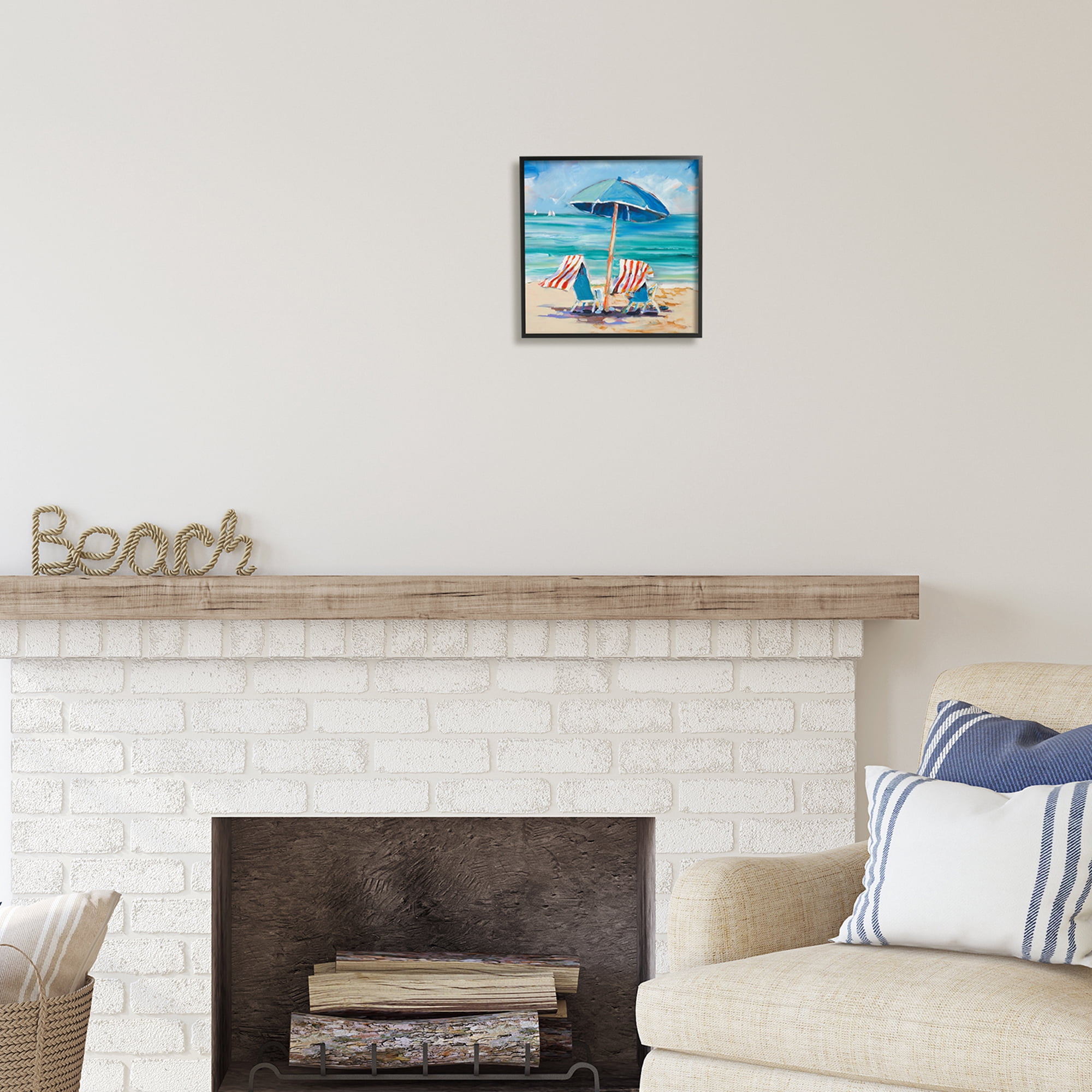 Stupell Industries Caribbean Delight Scenery Nature Painting Black Framed Art Print Wall Art, 12 x 12