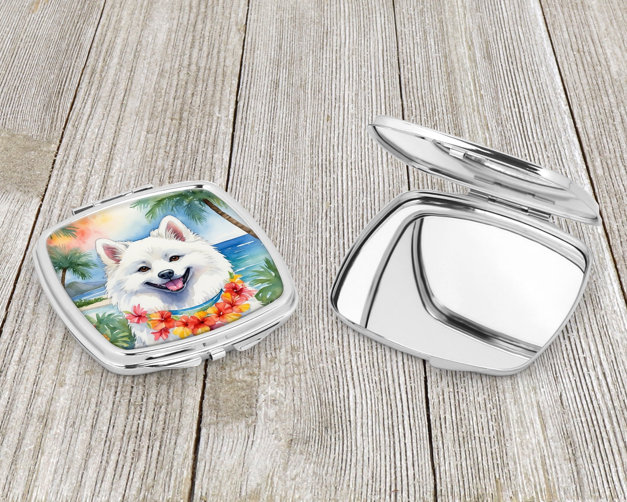 American Eskimo Luau Compact Mirror 2.75 in x 3 in