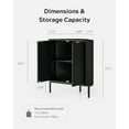 thumbnail image 2 of EYYTHUNG Fluted Corner Cabinet, Modern Small Corner Floor Cabinet with 2 Doors and 2-Tier Shelves, Freestanding Narrow Organizer, Black, 2 of 7