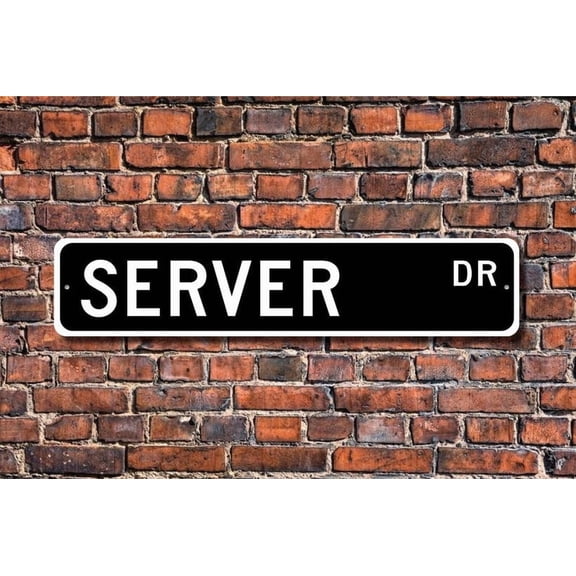 Server Server Gift Server Sign restaurant employee cafeteria line worker waiter waitress Metal Aluminum Sign - Size: 16 x 4 Inches