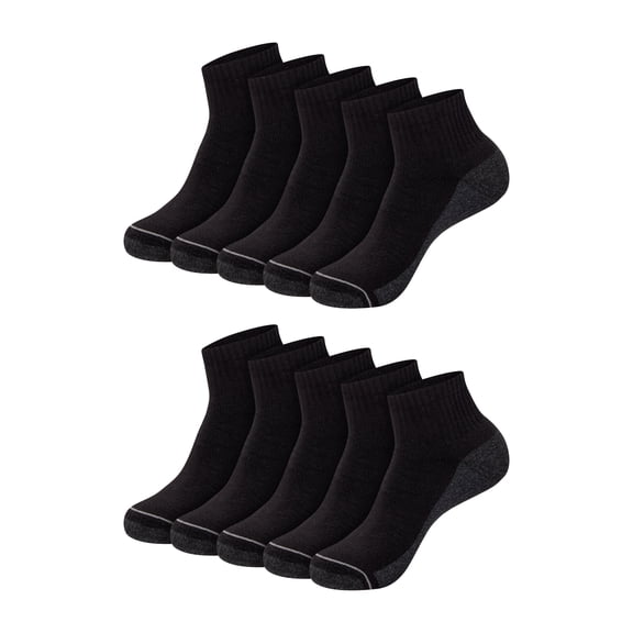 Hanes Mens Ankle Socks Pack, 10-Pack, Max Cushion Moisture-Wicking Sock