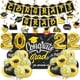 thumbnail image 1 of Decoraciones para fiesta de graduación 2022, pancarta para fiesta de graduación, globos de látex, globo de película de aluminio, fondo en espiral, tela, cinta dorada, suministros para fiesta., 1 of 13