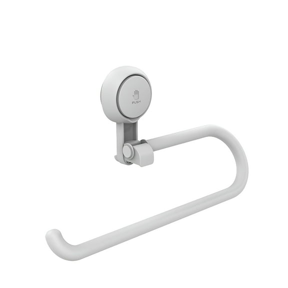 ACDANC Suction Cup Towel Bar - 12 Inch Removable Hand Towel Holder with Strong Suction,No Drill Shower Towel Rack with 360掳 Rotation & Off Wall Design for Shower Bathroom Kitchen - White - 1 Pack