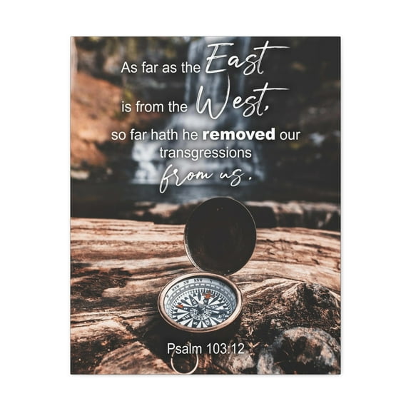 Scripture Walls Psalm 103:12 From Us Bible Verse Canvas Christian Wall Art Ready to Hang Unframed