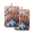thumbnail image 7 of Yayeee Pot Holders Kitchen Heat Resistant with Pocket 7"x9.8" Cotton Oven Cooking Hot Pads, Red Vibrant Flowers, 7 of 7