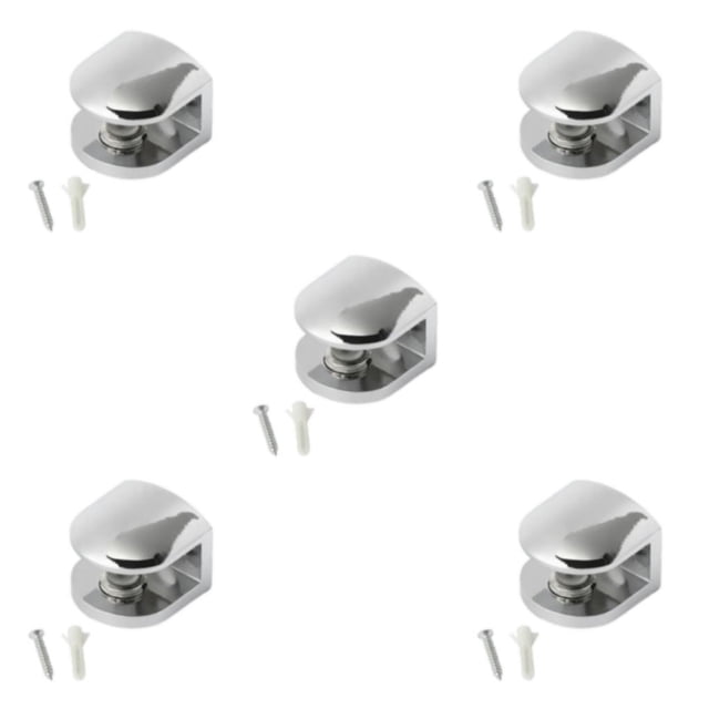 Injueey Estante de vidrio galvanizado moderno estilo Simple ajustable antideslizante gabinete de baño vitrina soporte de abrazadera 8-10mm Type2 NO2