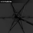 thumbnail image 4 of 7.5 ft Patio Umbrella Outdoor Market Table Umbrella with Crank, 6 Ribs, Polyester Canopy, Black, 4 of 7