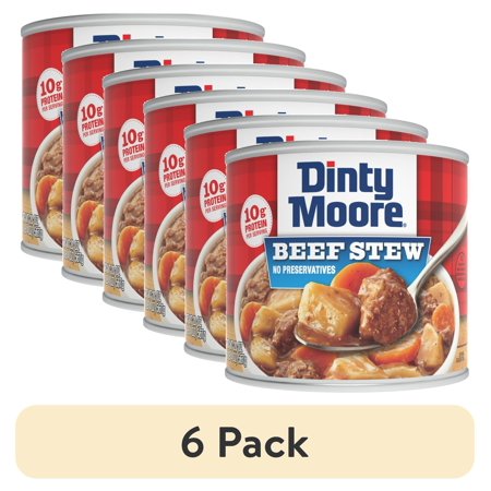 (6 pack) DINTY MOORE Beef Stew with Potatoes and Carrots, Shelf Stable, Serving Per Container 2.5, 20 oz Steel Can
