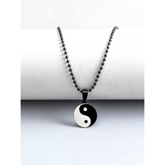 QQTDFG Men Yin & Yang Charm Necklace Stainless Steel for Jewelry Gift for Men Jewelry-default