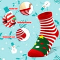 thumbnail image 2 of Toddler Christmas Socks, 6 Pairs Newborn Toddler Kids Crew Xmas Holiday Socks for 0-9 Years Girls Boys, 2 of 5