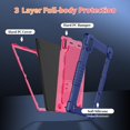 thumbnail image 3 of FIEWESEY Case For Walmart onn 11 core Tablet 2026 Model 36018341 / For Walmart Onn. 11" Tablet Pro 2024 Hybrid Soft Silicone Cover Adjustable Shoulder Strap Built in Kickstand Pen Holder(NavyPink), 3 of 6