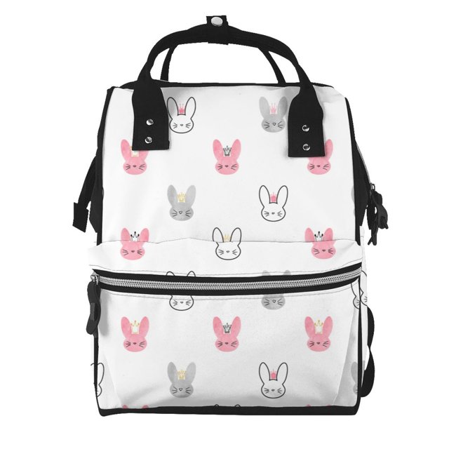 Disketp Girl Rabbit Mochila de Pañales de Gran Capacidad con Múltiples Bolsillos, Mochila de Viaje Multifuncional para Bebé, Unisex, Moderna y Resistente