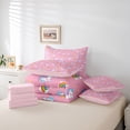 thumbnail image 6 of Erosebridal Cartoon Animal Unicorn 7pcs Bedding Comforter Set For Kids,Kawaii Rainbow Pattern Girls Queen Bedding Sets,Reversible Pink, 6 of 7
