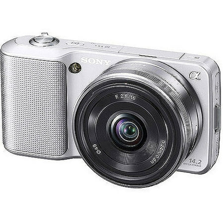 Sony Alpha NEX-3K Silver 14.2MP DSLR Camera, 18-55mm, 3.0" Tiltable LCD, 720/30p HD Movies