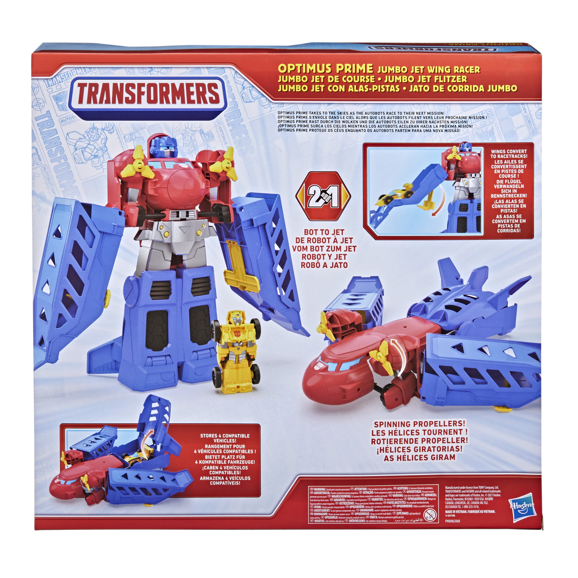 Transformers Optimus Prime Jumbo Jet Wing Racer Playset and Bumblebee  Action Figure