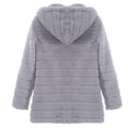 thumbnail image 4 of LEEYNEER Womens Long Sleeve Winter Warm Lapel Fox Faux Fur Coat Jacket Overcoat Outwear with Pockets Fall Open Front Cardigan Faux Fur Coat Parka Shaggy Jacket Beige XXL, 4 of 5