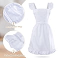 thumbnail image 3 of Jiibva Womens Maid Ruffle Outline Retro White Apron with Pockets Adjustable Victorian Bib Maid, 3 of 7
