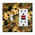 thumbnail image 1 of Metal Light Switch Plate Outlet Cover (Green Artistic Camo - Single Toggle Single Rocker), 1 of 2