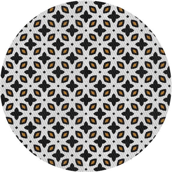 Ahgly Company Machine Washable Indoor Round Transitional Platinum Gray Area Rugs, 6' Round