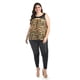 thumbnail image 4 of Blusa animal print con vinipiel Roman Fashion /Tallas Extras, 212 (Anima print) cafe 40, 4 of 5