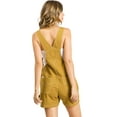 thumbnail image 2 of Revolt Women's Juniors Classic Twill Short Overalls (Mustard/WT Stitch, Small), 2 of 2