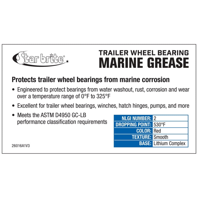 Star brite Wheel Bearing Grease N.L.G.I. #2, Marine Lubricant, 1