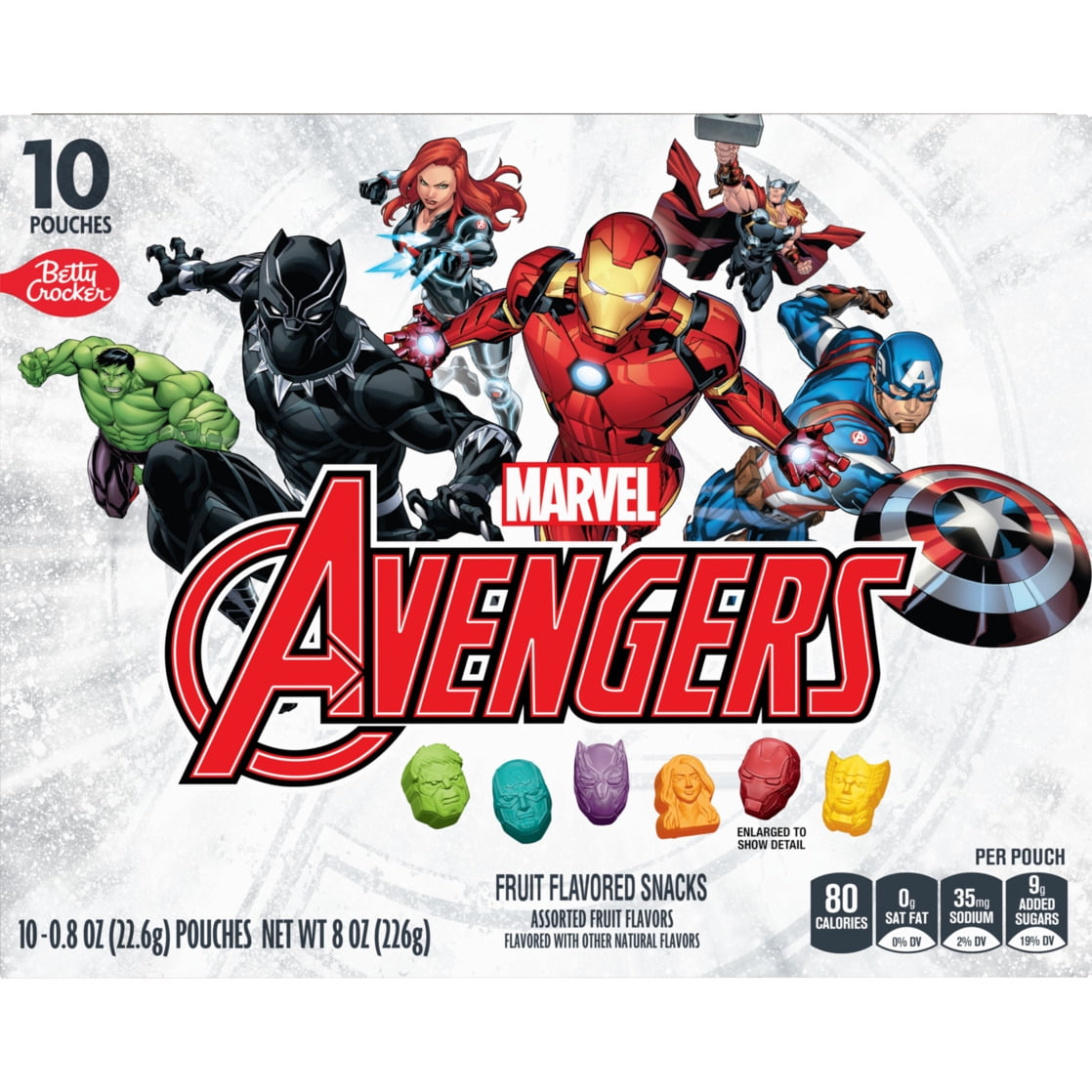 (8 pack) Marvel Avengers Fruit Flavored Snacks, Treat Pouches, Gluten Free Snack, 10 Ct, 8 oz