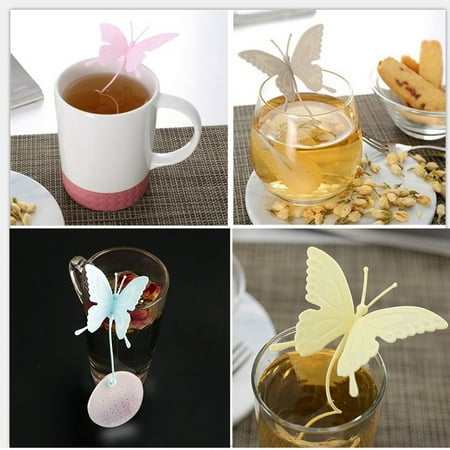 

huanledash Silicone Butterfly Shaped Tea Infuser Strainer Tea Filter Gift for Tea Lover