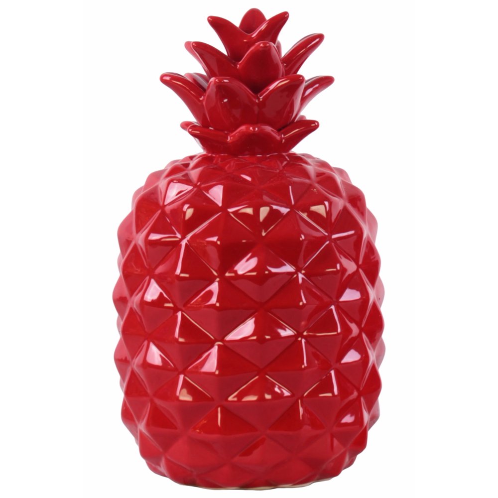 Elegant ceramic pineapple decor figurine large red benzara Walmart