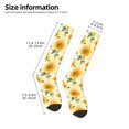 thumbnail image 2 of Naloa Yellow White Plaid Sunflower Thigh High Socks Extra Long Stretchy Sock Women Over Knee High Opaque Stocking Daily Wear, 2 of 6