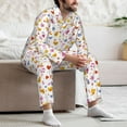 thumbnail image 7 of Naloa Cartoon Birds & Flowers Men’s Pajamas Set - Long Sleeve Button Down Sleep Shirt and Pajama Bottoms Sleepwear Set-, 7 of 7