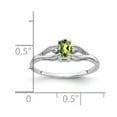 thumbnail image 2 of Solid 14k White Gold 5x3mm Oval Peridot Green August Gemstone VS Diamond Engagement Ring Size 8 (.02 cttw.), 2 of 3
