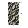 thumbnail image 5 of Black White Gold Wave Marble Pattern Shower Curtain 36"x72" ,Bathroom Decorative Shower Curtains Set with 12 Hooks,Modern Waterproof Washable Shower Curtain, 5 of 6